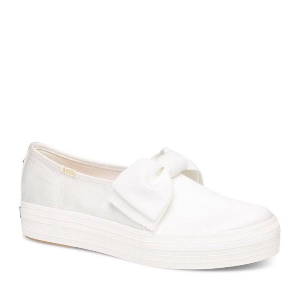 Kate Spade ♠️ Keds Triple Decker White Bow